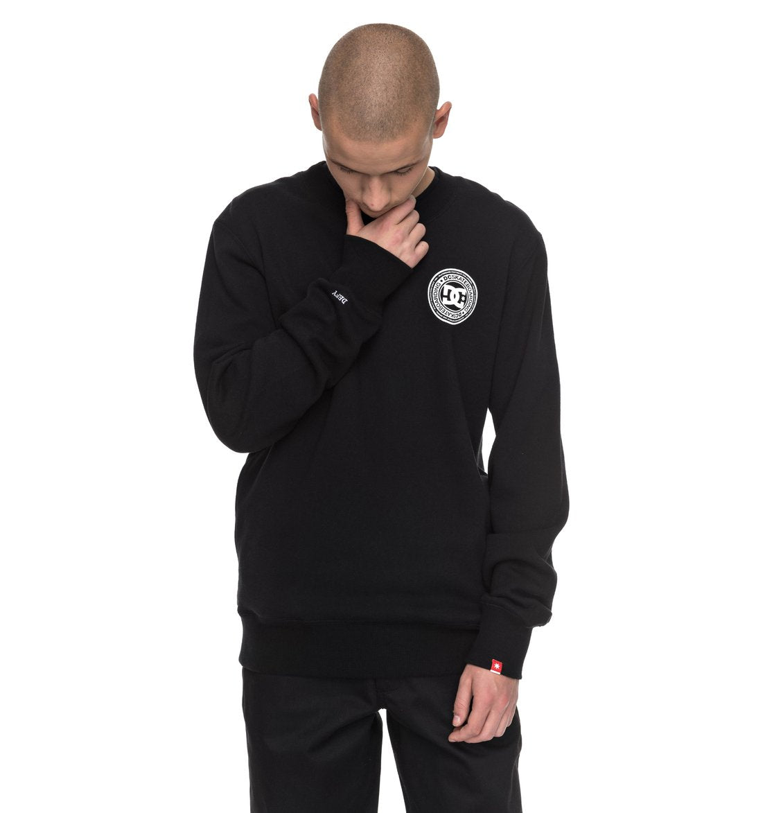 DC SHOES SKATE CIRCLE BLACK CREW SWEATSHIRT