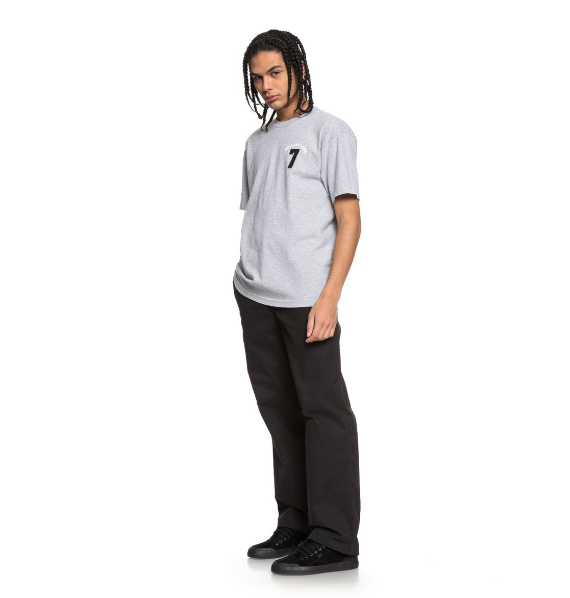 DC SHOES LUCKY SEVEN HEATHER GREY T-SHIRT