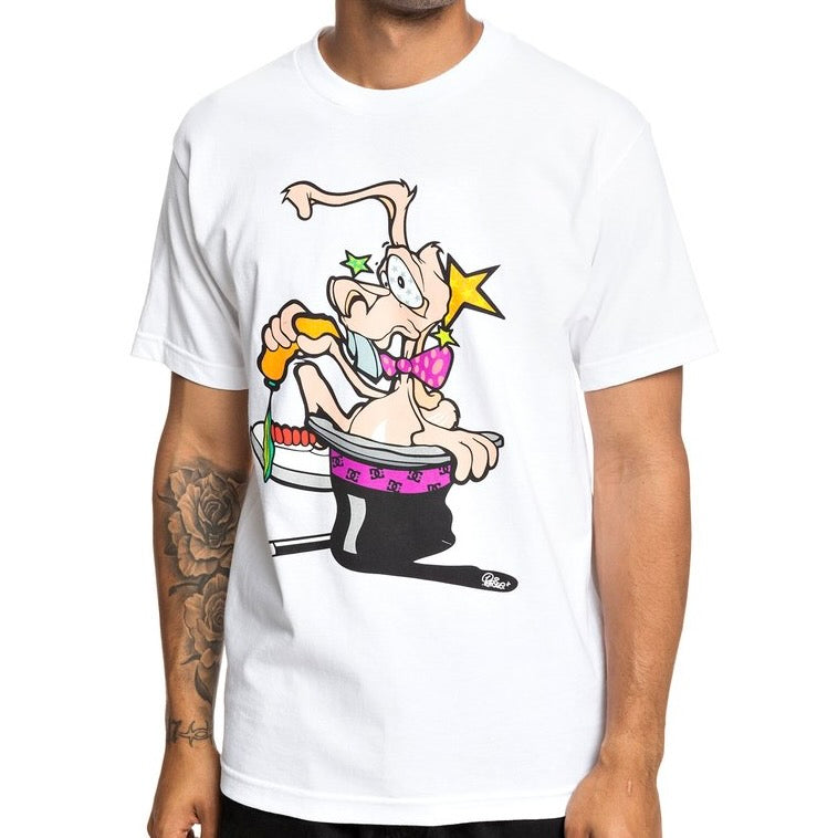 DC SHOES RABBIT WHITE T-SHIRT BY DAVE PERSUE GRAFFITI ARTIST