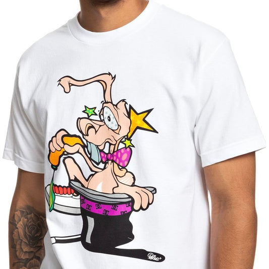 DC SHOES RABBIT WHITE T-SHIRT BY DAVE PERSUE GRAFFITI ARTIST