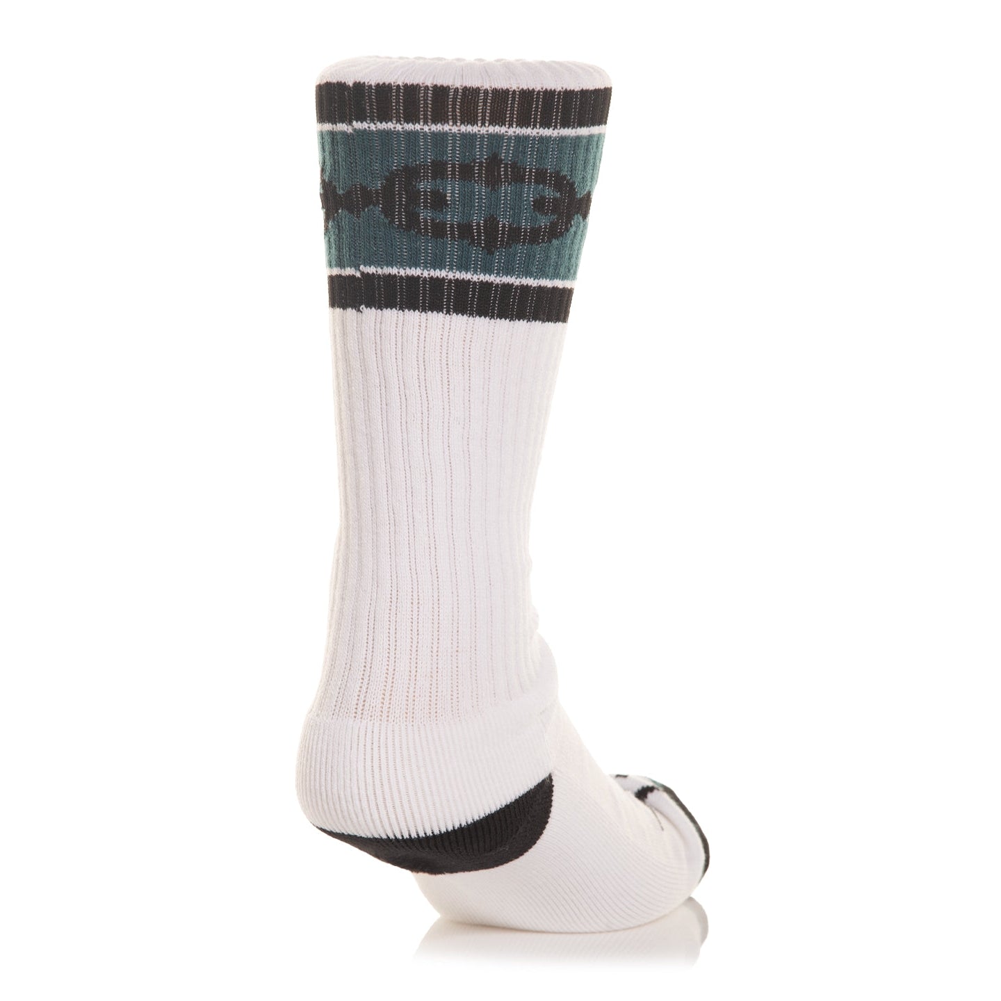 SULLEN CLOTHING CHAIN KNIT WHITE & TEAL SOCKS