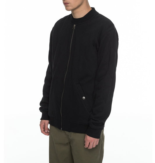 DC SHOES LELAND QUILTED BLACK JERSEY BOMBER JACKET