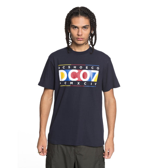 DC SHOES KNUCKLE IN A ROW DARK INDIGO NAVY T-SHIRT