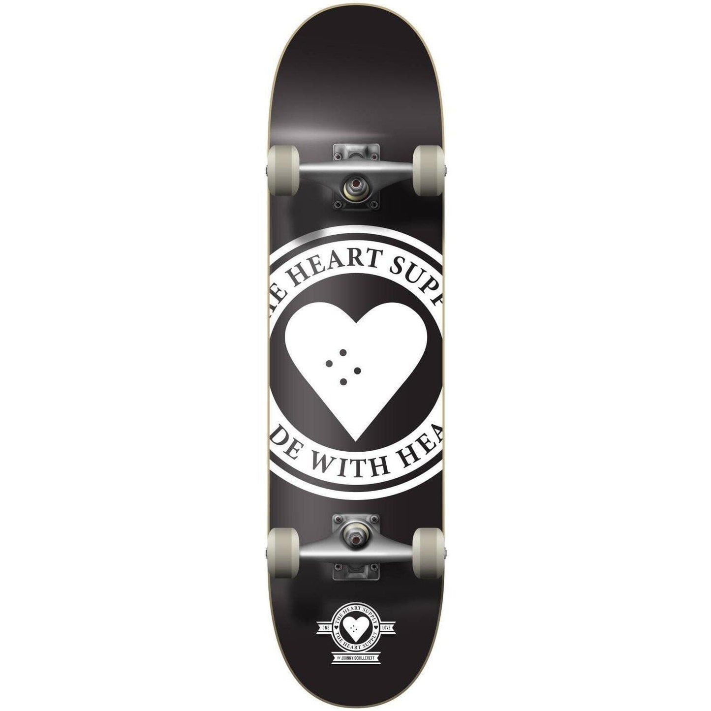 The Heart Supply Badge Logo Black Complete Skateboard (7.75”)