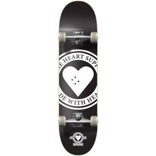 The Heart Supply Badge Logo Black Complete Skateboard (7.75”)