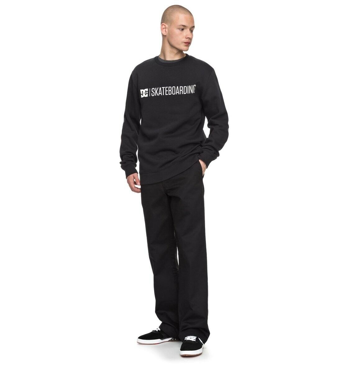 DC SHOES MINIMAL SKATEBOARDING BLACK SWEATSHIRT