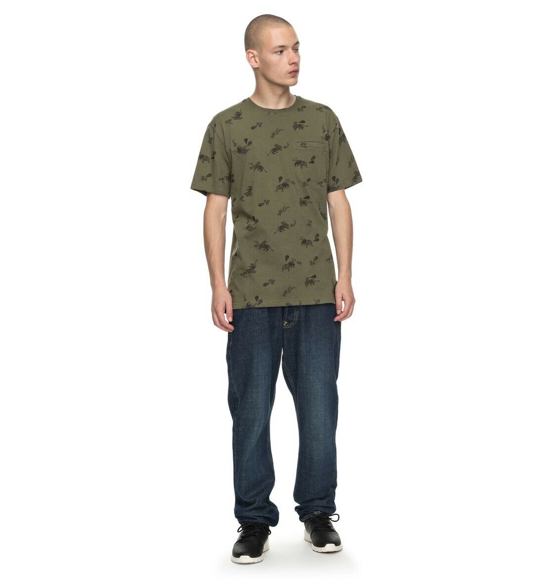 DC SHOES PILKINGTON VINTAGE GREEN TIGER AMBUSH T-SHIRT