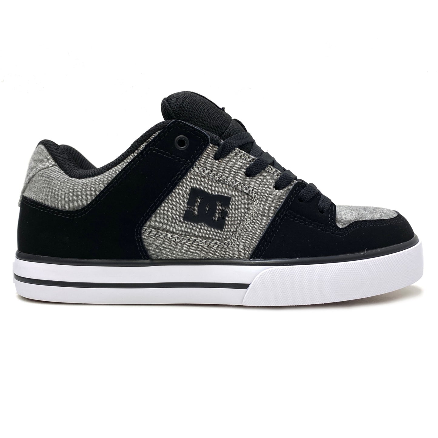 DC SHOES PURE BLACK DARK GREY BATTLESHIP TRAINERS