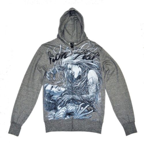 IRON FIST LIKE IT ROUGH GREY MEN'S ZIPPER HOODIE (S)