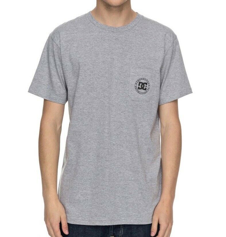 DC Shoes Wheel Of Steelo Heather Grey Pocket T Shirt (M)