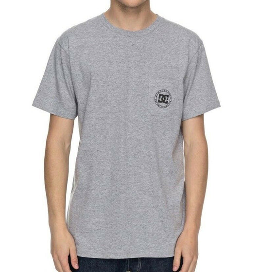 DC Shoes Wheel Of Steelo Heather Grey Pocket T Shirt (M)