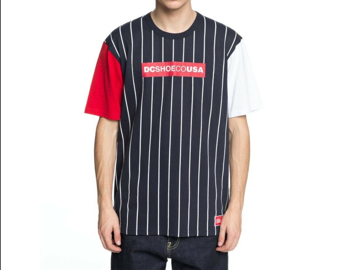DC SHOES FENTON DARK INDIGO RED & WHITE T-SHIRT