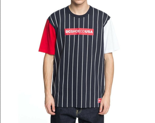 DC SHOES FENTON DARK INDIGO RED & WHITE T-SHIRT