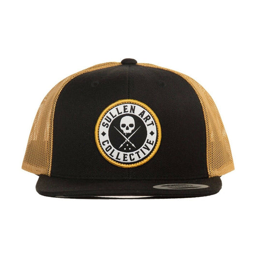 SULLEN CLOTHING BOH BLACK & YELLOW MESH TRUCKER CAP HAT