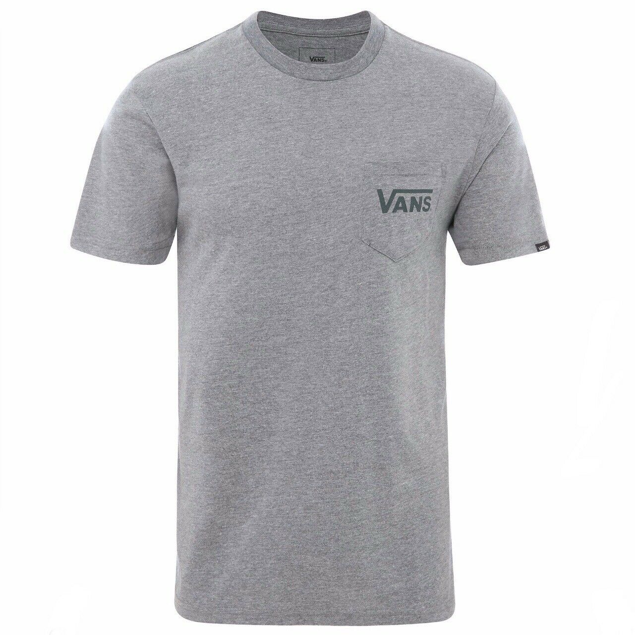 VANS OTW CLASSIC POCKET LOGO T SHIRT HEATHER GREY DARKEST SPRUCE GREEN