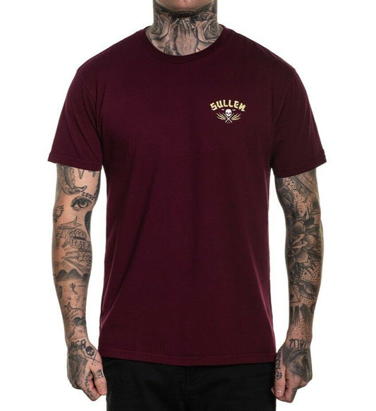 SULLEN CLOTHING BOTTOMS UP BURGUNDY PREMIUM T-SHIRT (M)