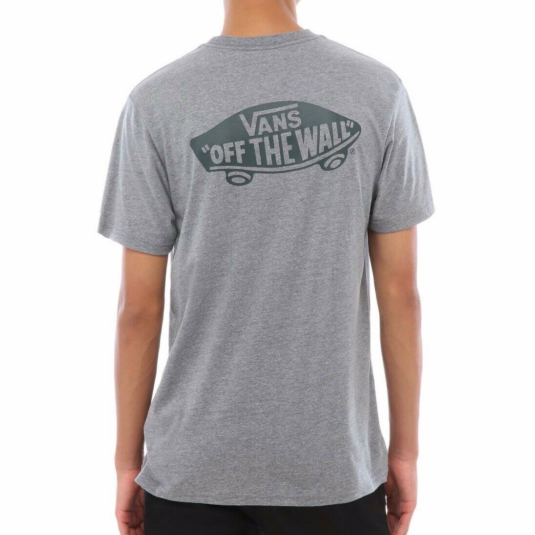 VANS OTW CLASSIC POCKET LOGO T SHIRT HEATHER GREY DARKEST SPRUCE GREEN