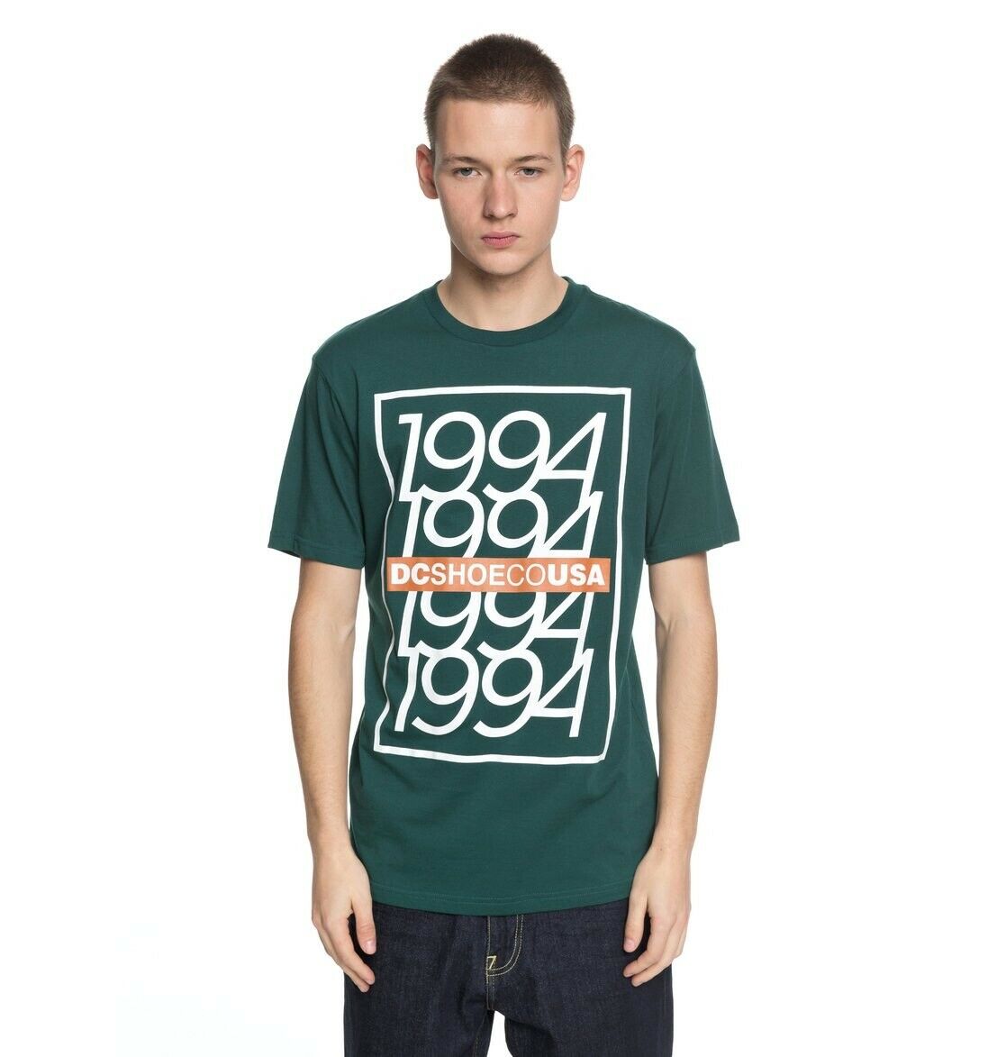 DC SHOES RENEWAL JUNE BUG GREEN T-SHIRT (L)
