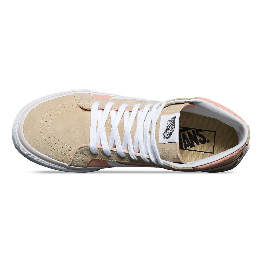 VANS SK8-HI SLIM PALE KHAKI TRUE WHITE LADIES TRAINERS (UK 4 EUR 36.5)
