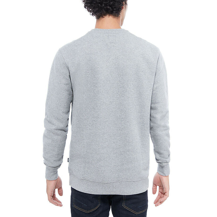 VANS CLASSIC LOGO CONCRETE HEATHER GREY & BLACK CREW SWEATSHIRT