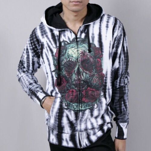 IRON FIST SANTERIA BLACK TIE DYE MEN'S ZIPPER HOODIE