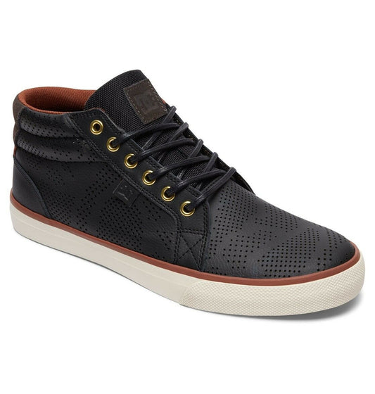 DC SHOES COUNCIL MID SE BLACK CAMO LEATHER TRAINERS