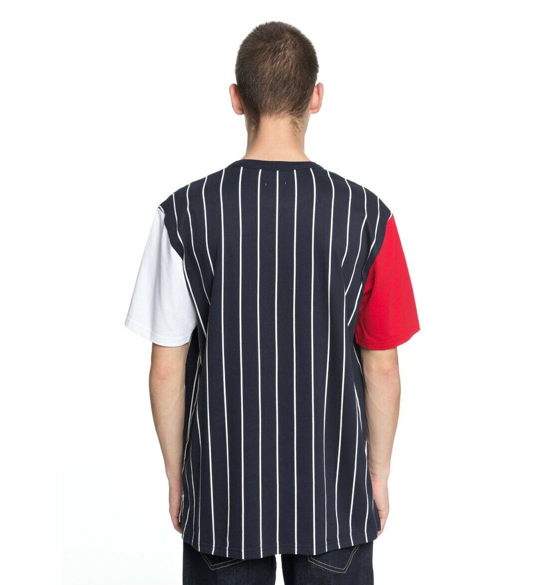 DC SHOES FENTON DARK INDIGO RED & WHITE T-SHIRT