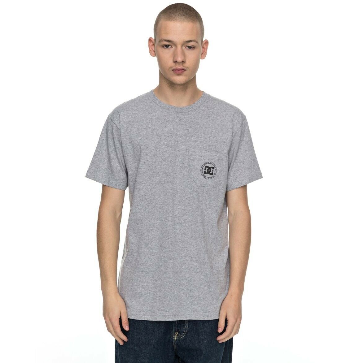 DC Shoes Wheel Of Steelo Heather Grey Pocket T Shirt (M)