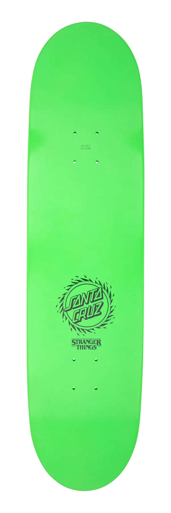 SANTA CRUZ DECK STRANGER THINGS VECNA BLACK GREEN 8.5