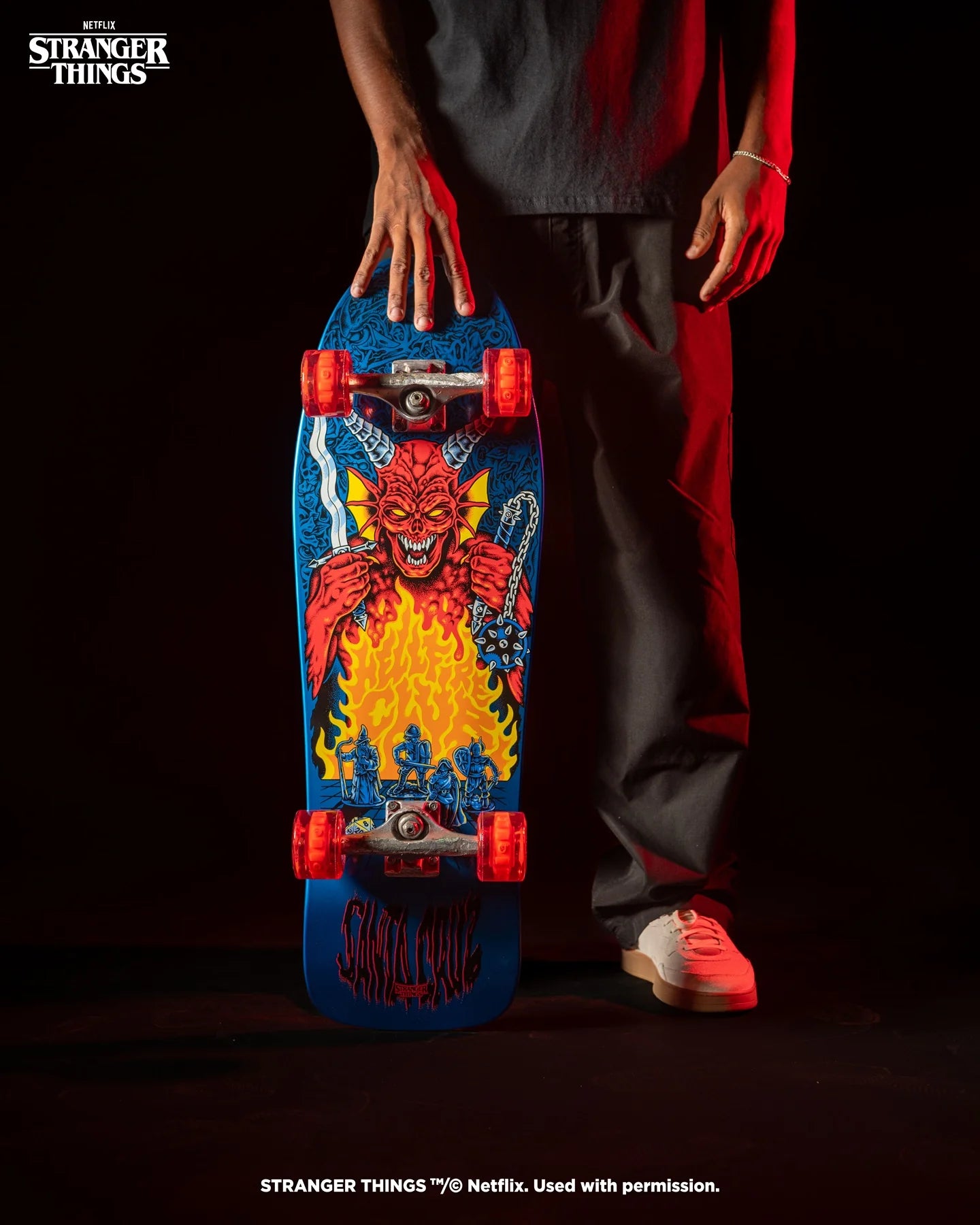 SANTA CRUZ DECK STRANGER THINGS KNOX HELLFIRE BLUE 10.7