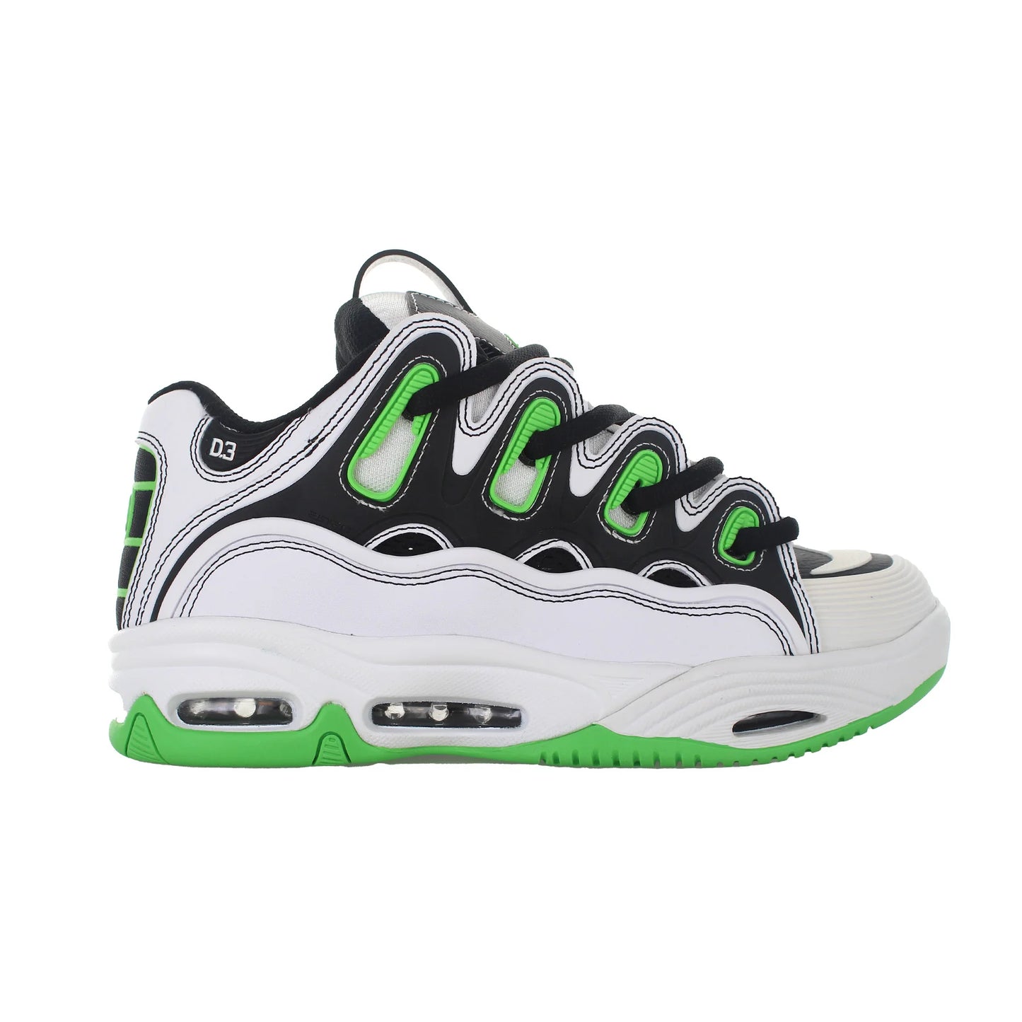 OSIRIS SHOES D3 2001 WHITE BLACK GREEN TRAINERS
