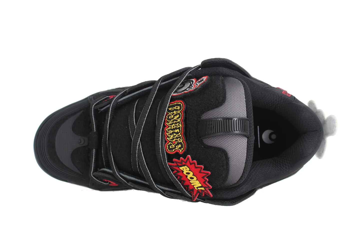 OSIRIS SHOES D3 2001 BLACK RED VELCRO TRAINERS