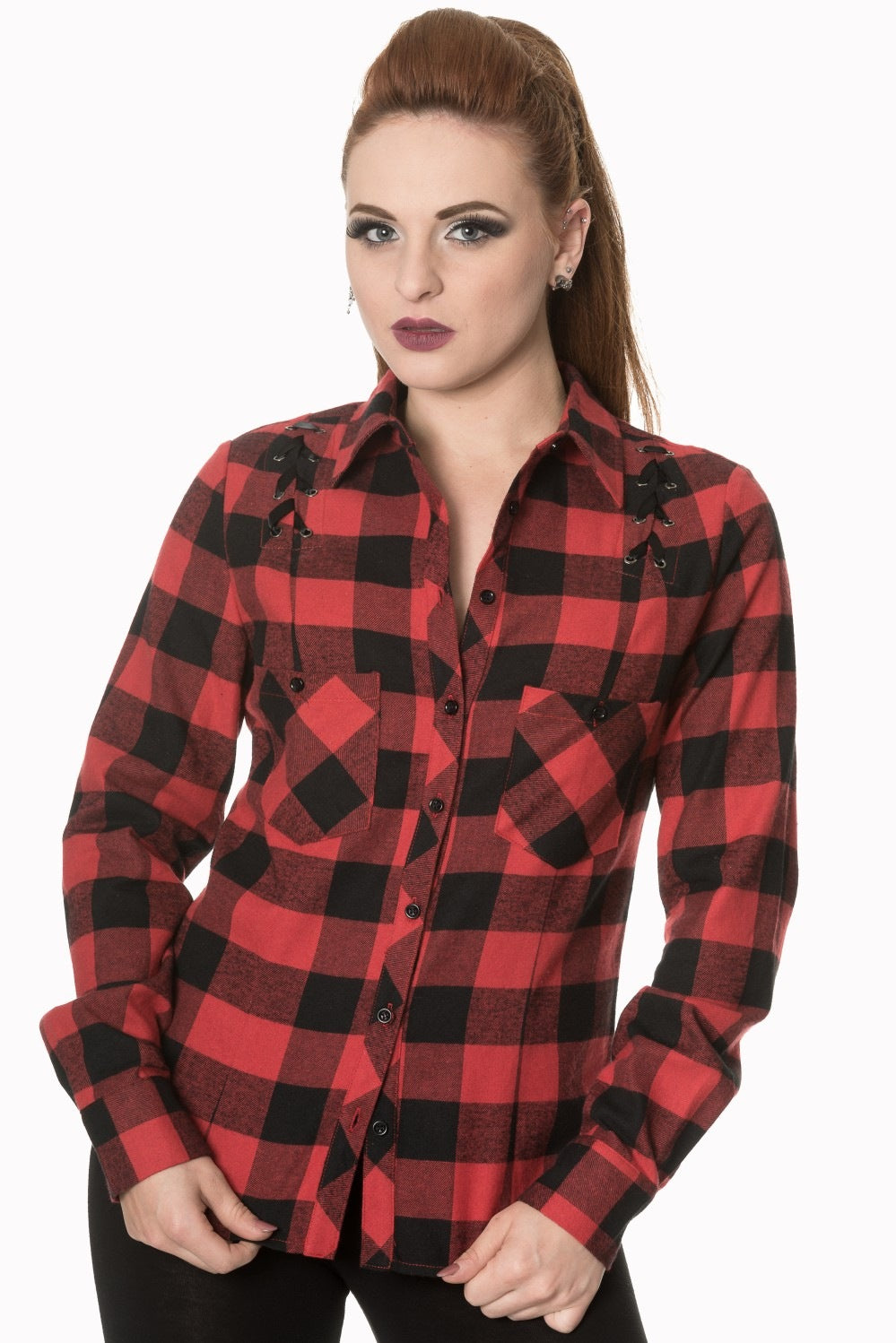 BANNED RED CHECK BREAKING RULES CHECK SHIRT