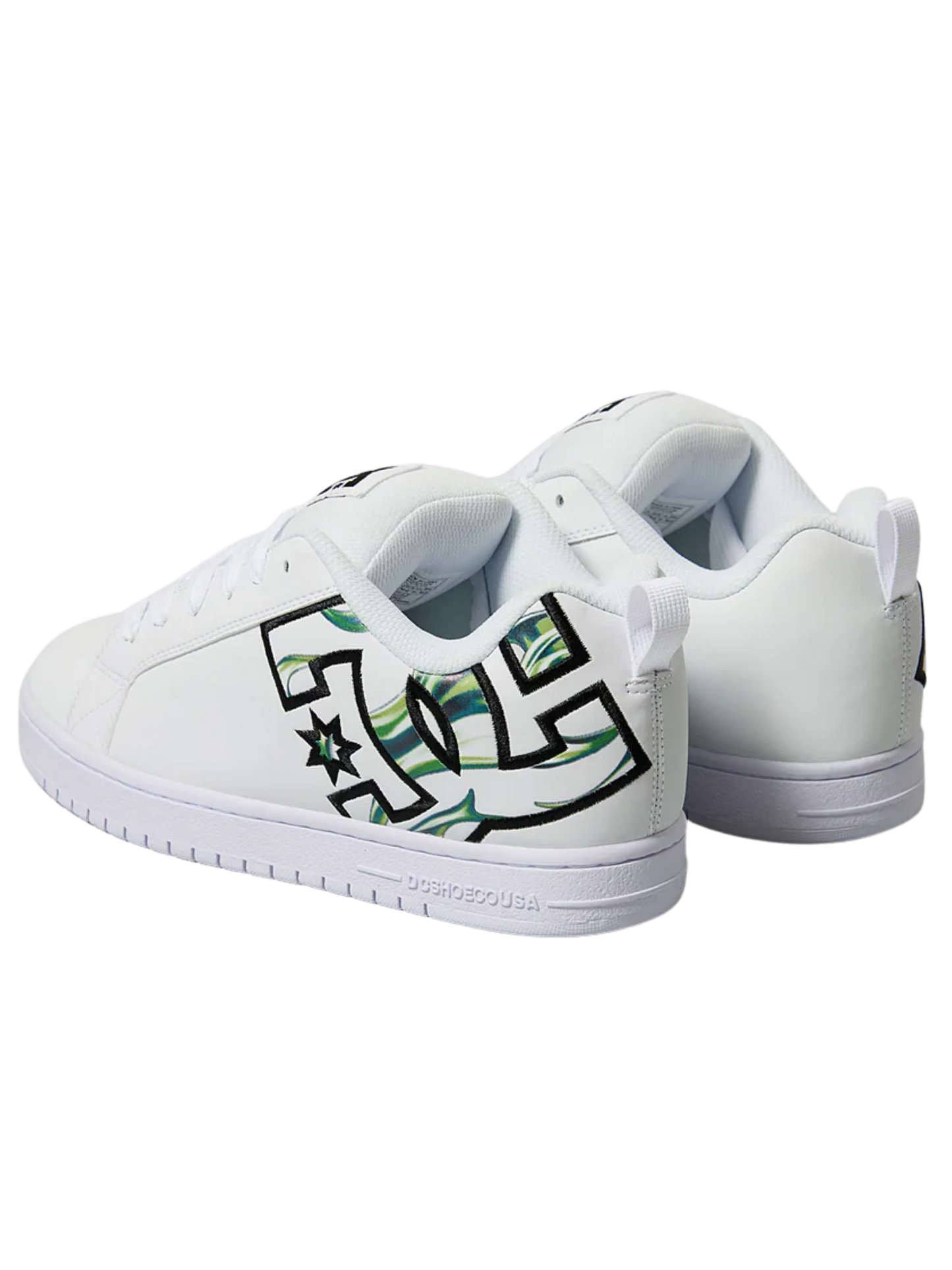 DC SHOES COURT GRAFFIK LIQUID FUEGO WHITE TRAINERS