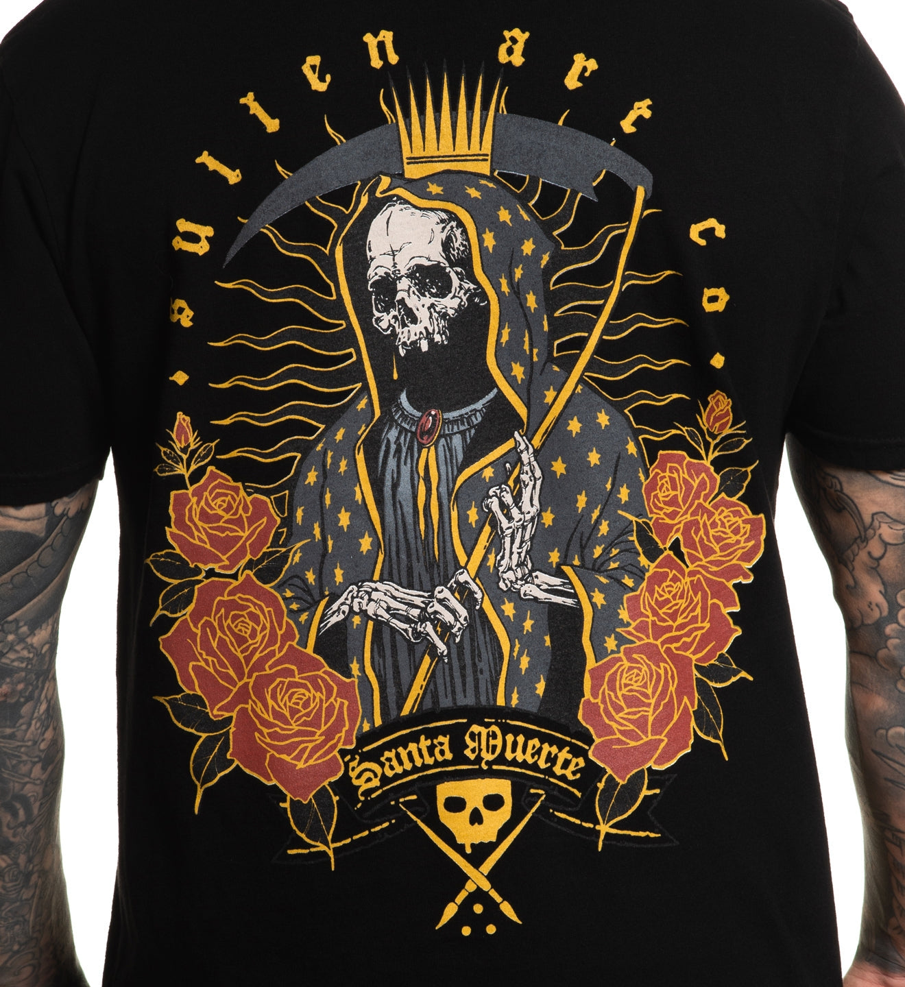 SULLEN CLOTHING SANTA MUERTA JET BLACK PREMIUM T-SHIRT (L)