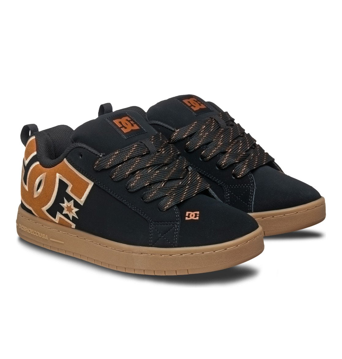 DC SHOES COURT GRAFFIK BLACK WHEAT TRAINERS