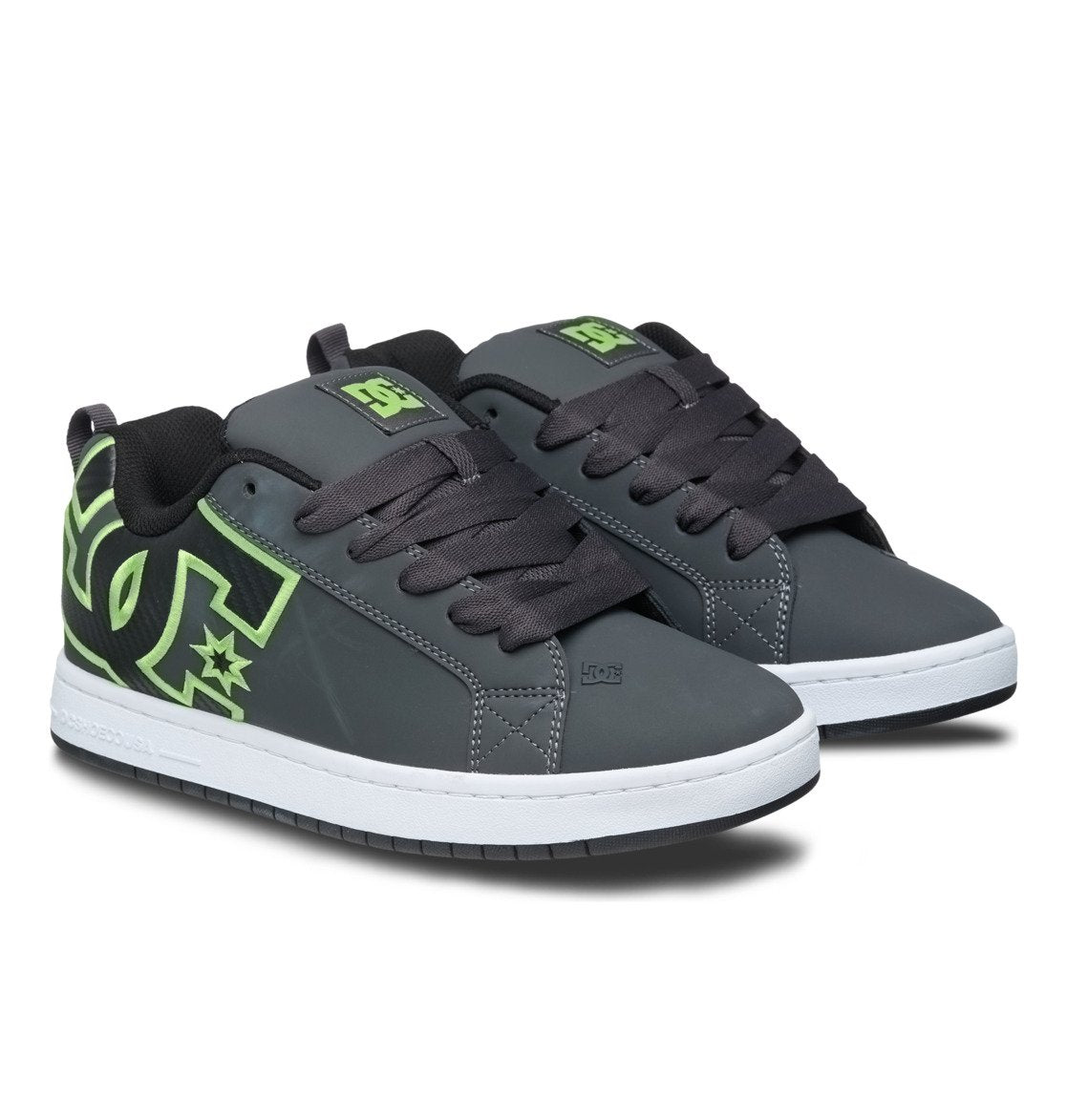 DC SHOES COURT GRAFFIK GREY BLACK GREEN TRAINERS