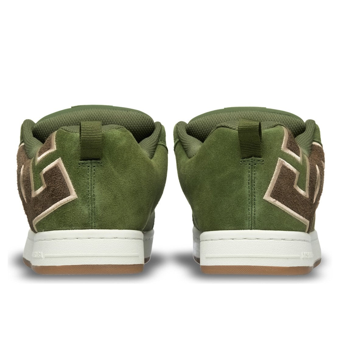 DC SHOES COURT GRAFFIK OLIVE BROWN  OFFWHITE TRAINERS