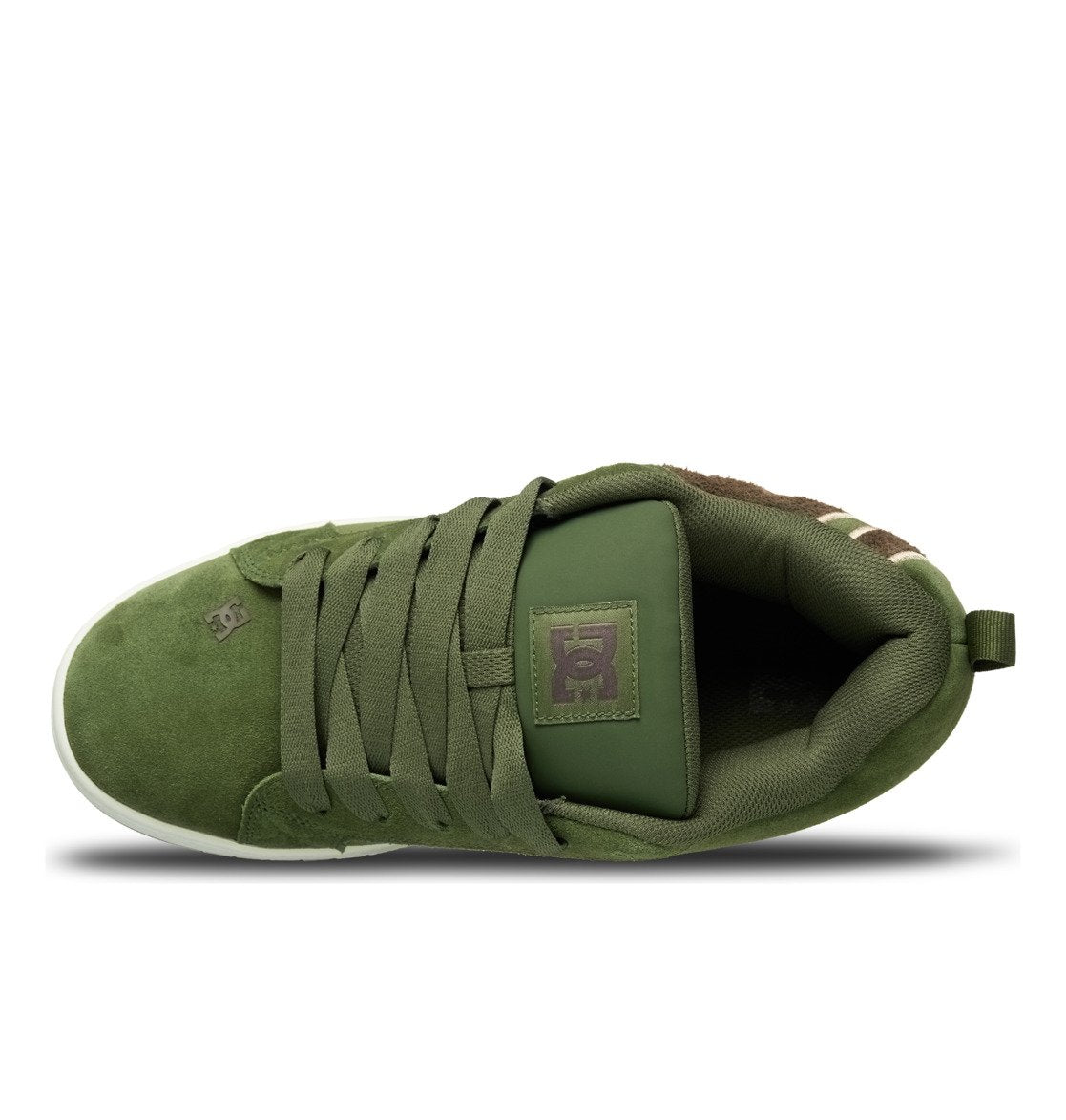 DC SHOES COURT GRAFFIK OLIVE BROWN  OFFWHITE TRAINERS