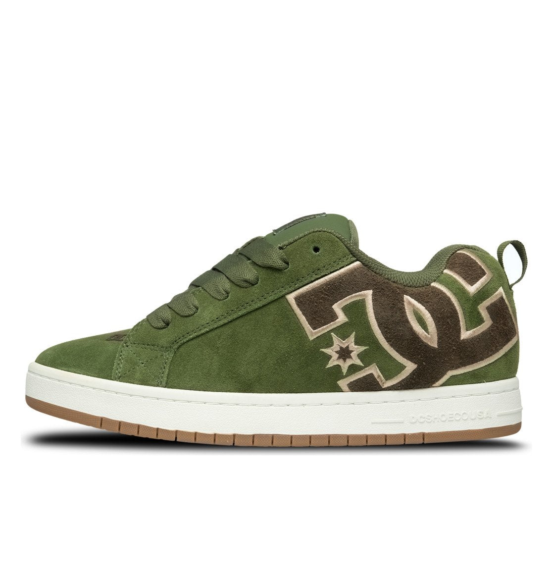 DC SHOES COURT GRAFFIK OLIVE BROWN  OFFWHITE TRAINERS
