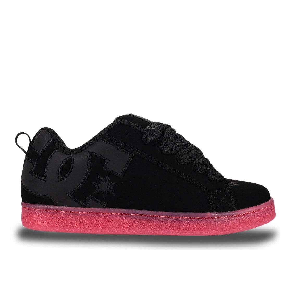 DC SHOES COURT GRAFFIK  BLACK BLACK PINK LADIES TRAINERS