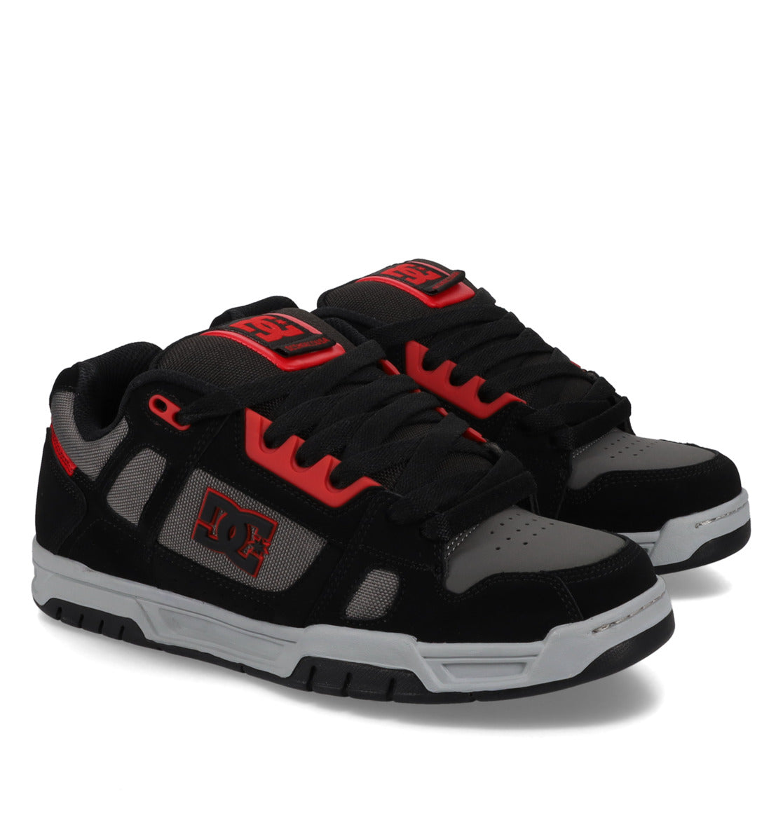 DC SHOES STAG BLACK GREY RED TRAINERS