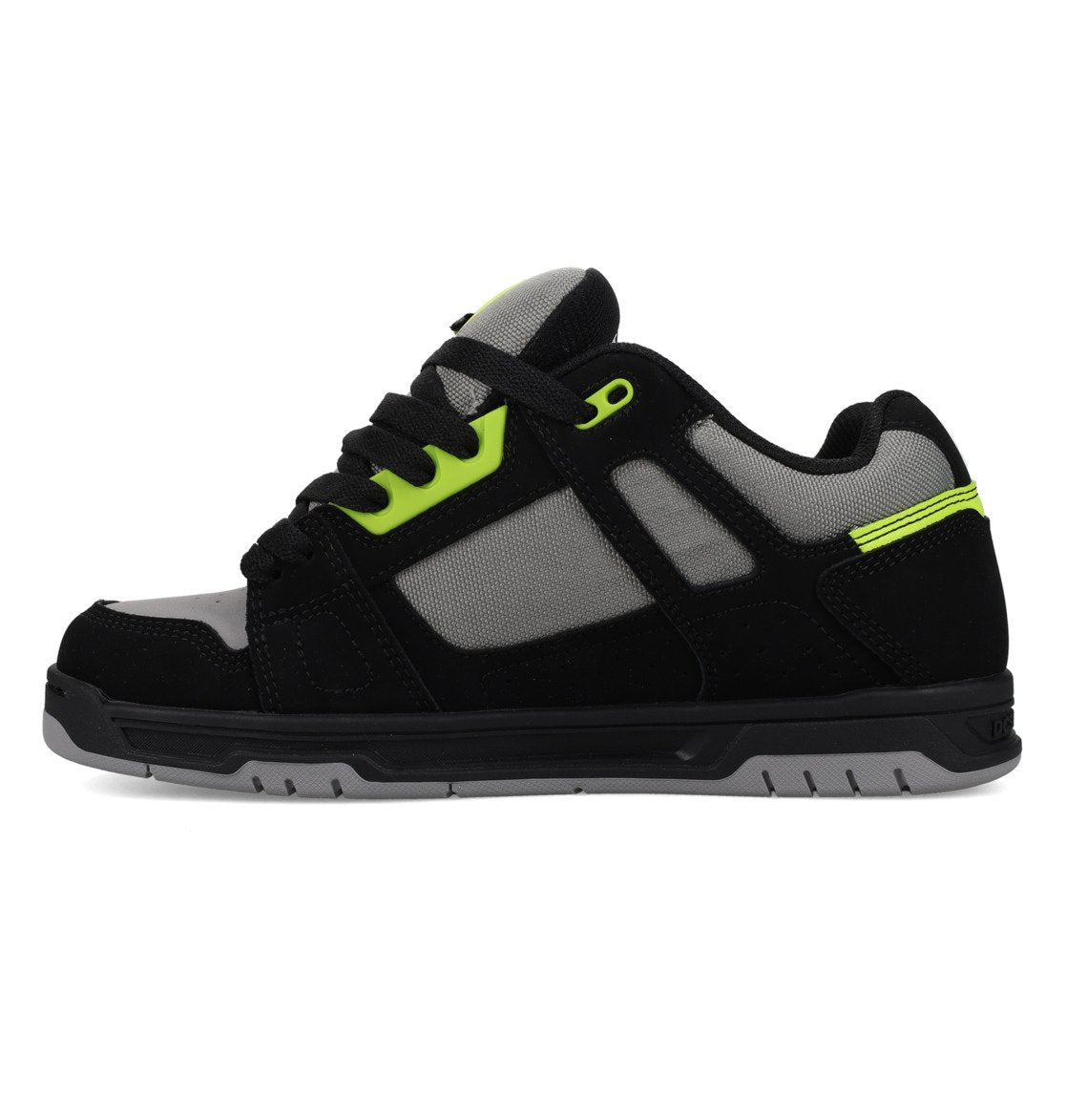 DC SHOES STAG BLACK GREY LIME TRAINERS