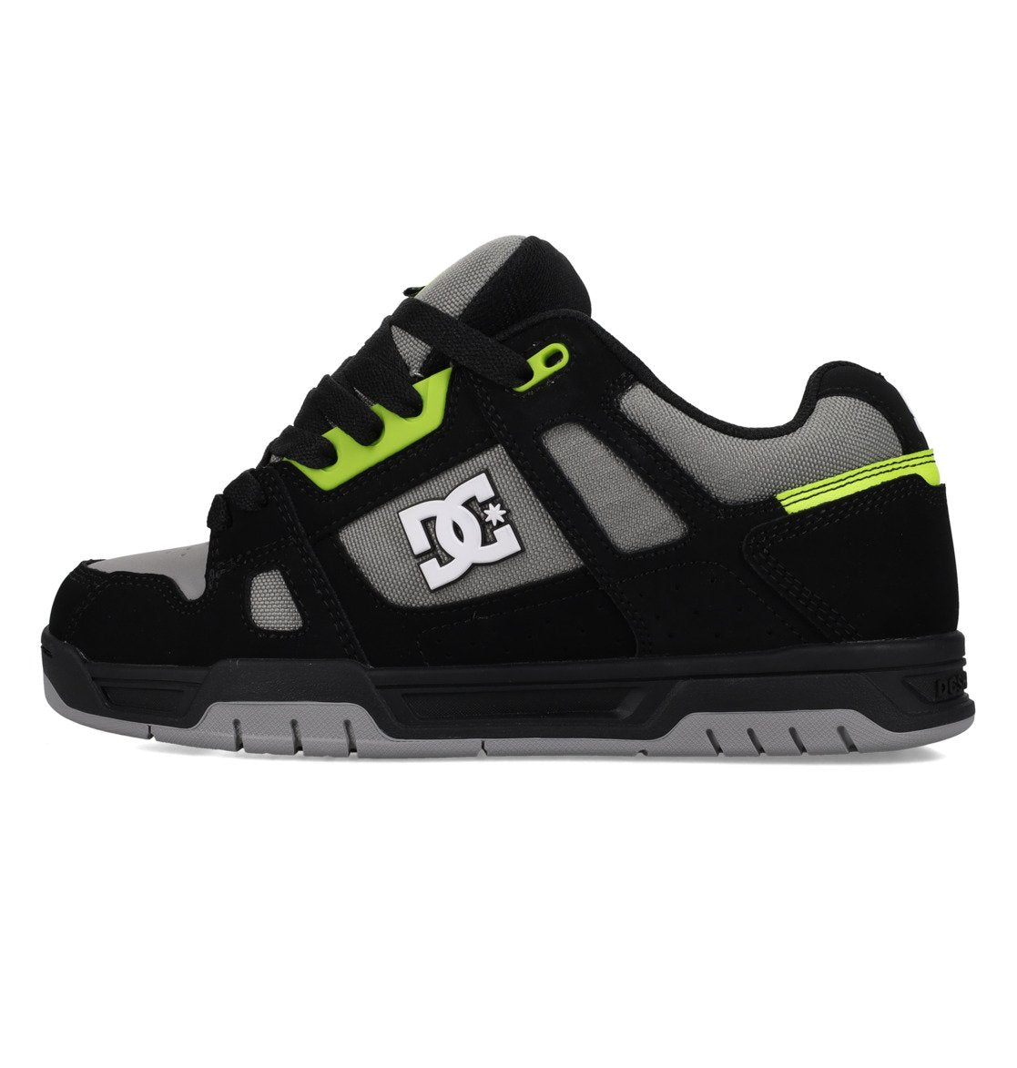 DC SHOES STAG BLACK GREY LIME TRAINERS