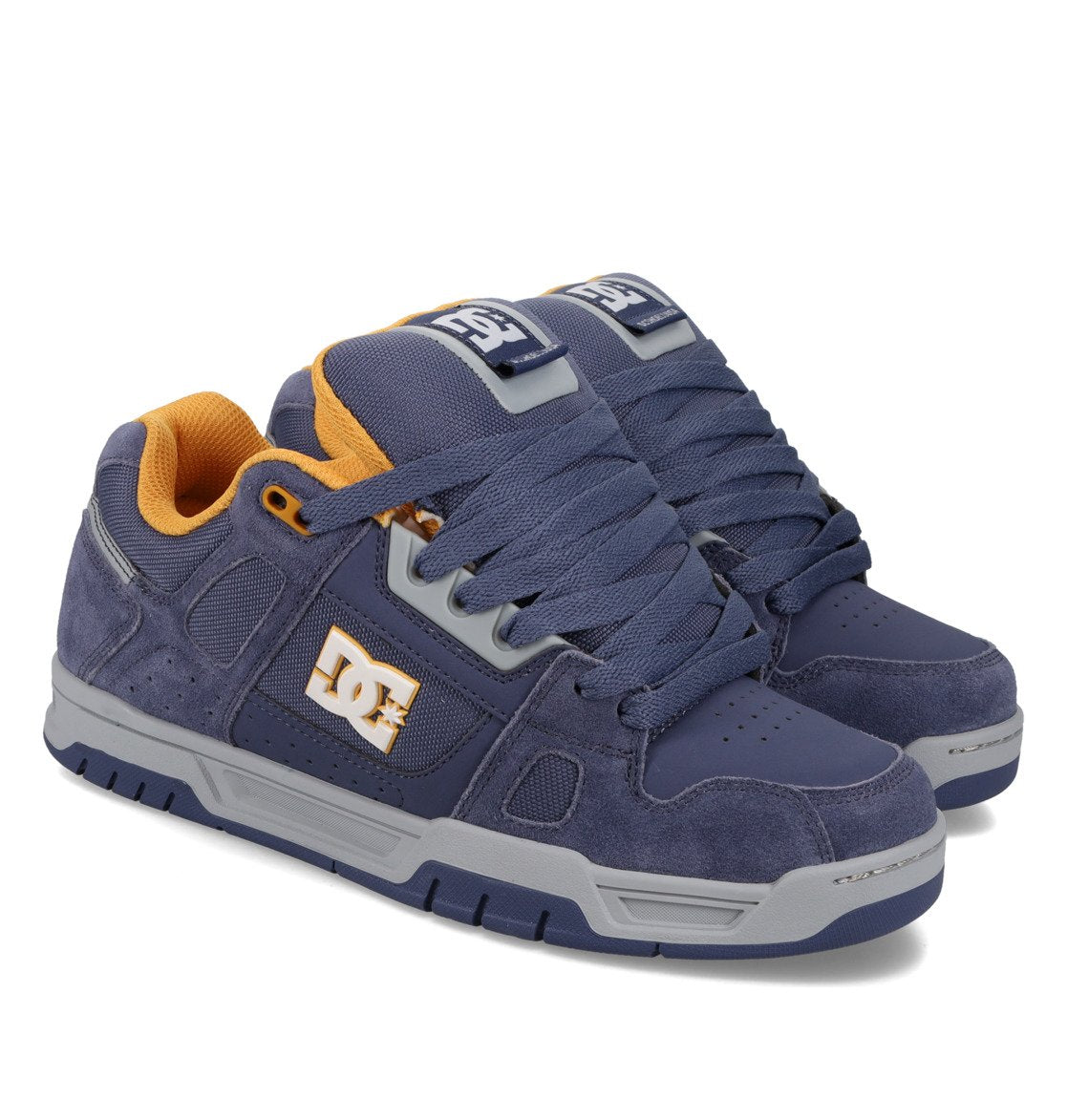 DC SHOES STAG NAVY GREY ORANGE TRAINERS