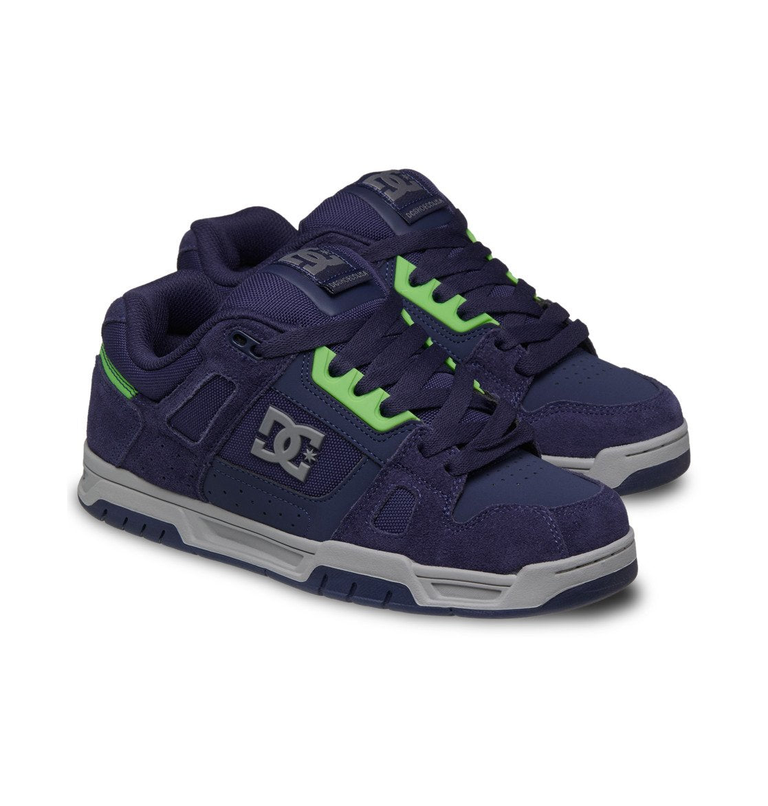 DC SHOES STAG NAVY LIME GREY TRAINERS
