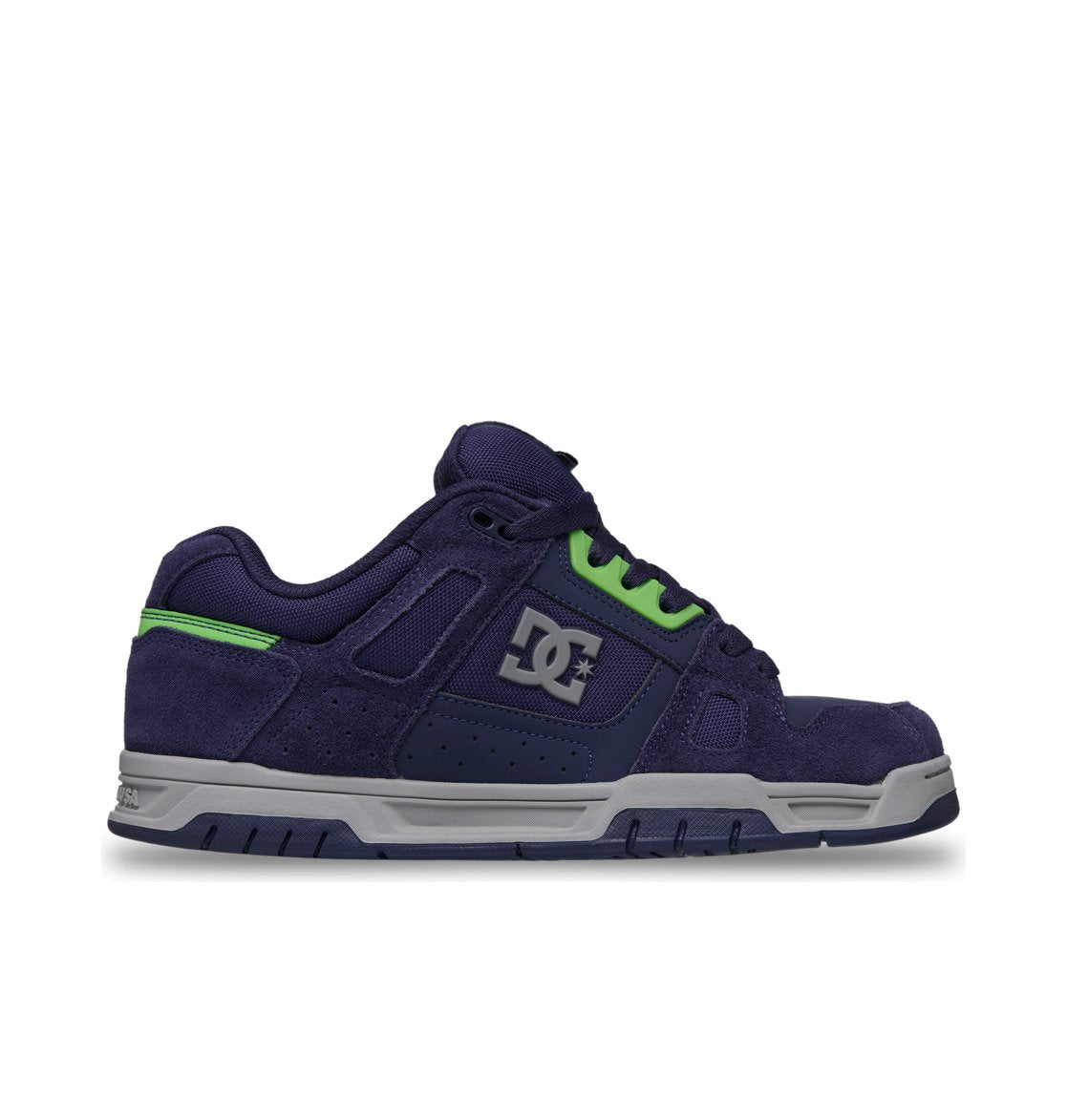 DC SHOES STAG NAVY LIME GREY TRAINERS