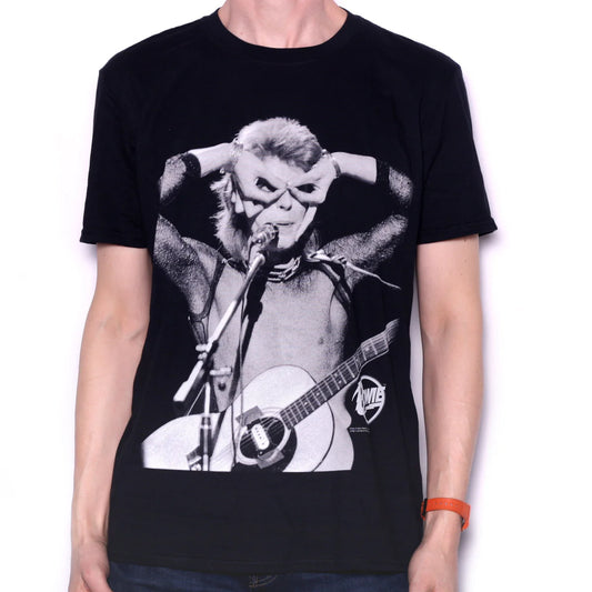 David Bowie T Shirt - Hand Glasses On Stage Portrait