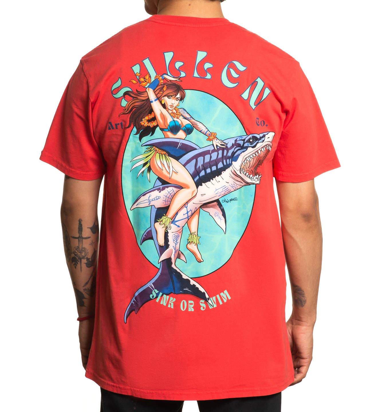 SULLEN CLOTHING SINK OR SWIM TEA BERRY RED PREMIUM T-SHIRT