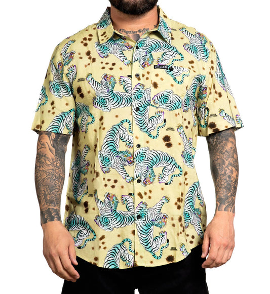 SULLEN CLOTHING TURQUOISE TIGER WOVEN SHIRT